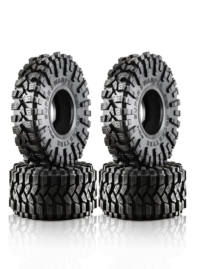 Chanmoo 1.9 RC Crawler Tires 120mm With Foam Insert Soft Rubber 1/10 Scale Mud slingers Tyres For Traxxas TRX4 Axial SCX10 SCX10 II RC4WD D90 D110 TF2 Tamiya CC01 Gen8 1.9 Beadlock Wheel Rims 4PCS - Image 1